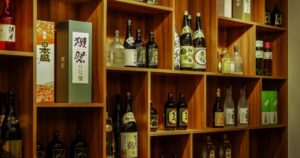 陳列された日本酒